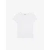 Claudie Pierlot Womens Naturels Round-neck Short-sleeved Cotton T-shirt In Naturels