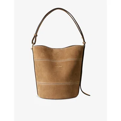 Claudie Pierlot Womens Sand Solveig Suede Shoulder Bag