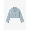 Claudie Pierlot Womens Scallop-edge Cropped Denim Shirt Denim Delave In Denim Delave