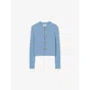 Claudie Pierlot Womens Sky Bow-embellished Stretch-knit Jumper In Blue