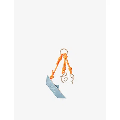 Claudie Pierlot Womens Sky Cp Leather And Cord Keyring In Blue