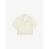 Claudie Pierlot Womens Spread-collar Short-sleeve Crochet-knit Top Naturels In Naturels