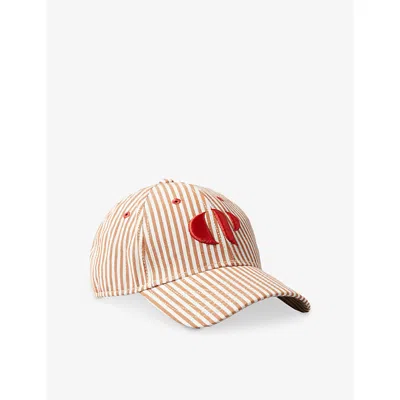 Claudie Pierlot Womens  Stripe-print Branded Cotton Cap In Divers