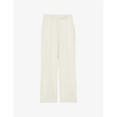 Claudie Pierlot Womens Tailored Straight-leg Woven Trousers White