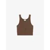Claudie Pierlot Womens Cable-knit Sleeveless Yak-wool Top Taupe In Brown
