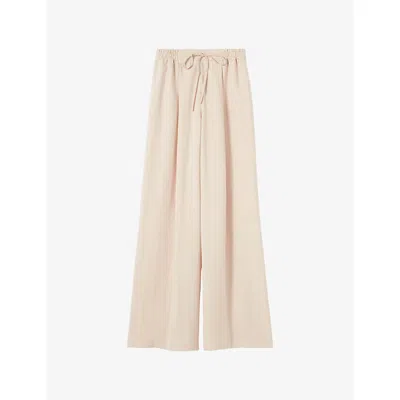 Claudie Pierlot Womens Vanilla Wide-leg Elasticated-waist Woven Trousers In Neutral