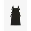 Claudie Pierlot Womens Black Velvet-trim Square-neck Stretch-woven Mini Dress In Black