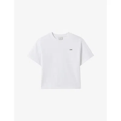 Claudie Pierlot Womens  Logo-embroidered Relaxed-fit Cotton T-shirt
