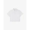 Claudie Pierlot Ruffled-hem Cropped Polo Shirt In White