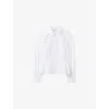 Claudie Pierlot Womens White Pointed-collar Embellished Cotton-poplin Shirt In White