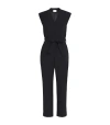 CLAUDIE PIERLOT WOOL-BLEND BELTED JUMPSUIT