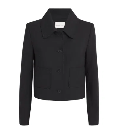 Claudie Pierlot Wool-blend Box Jacket In Noir / Gris