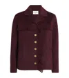 Claudie Pierlot Wool-blend Fringe Jacket In Burgundy