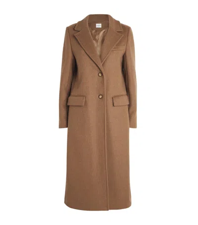 Claudie Pierlot Wool-blend Longline Coat In Brown