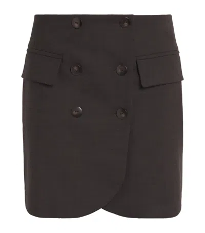 Claudie Pierlot Wool-blend Mini Skirt In Brown