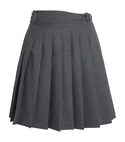Claudie Pierlot Wool-blend Pleated Mini Skirt In Gray