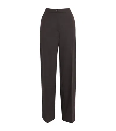 Claudie Pierlot Wool-blend Straight Trousers In Brown