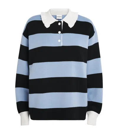 Claudie Pierlot Wool-blend Stripe Sweater In Blue