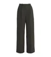 Claudie Pierlot Wool-blend Wide-leg Trousers In Green