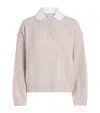 Claudie Pierlot Wool-cashmere Collar-insert Sweater In Neutral