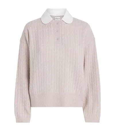 Claudie Pierlot Wool-cashmere Collar-insert Sweater In White