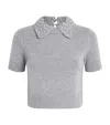 Claudie Pierlot Wool-cashmere Embellished Sweater In Gray
