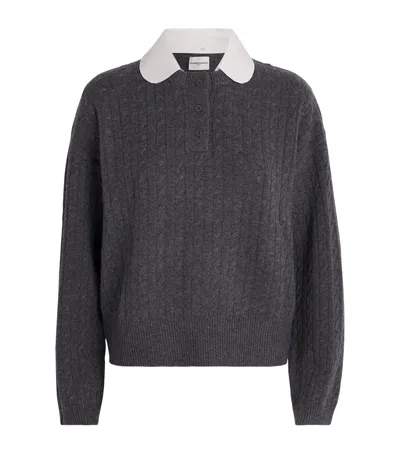 CLAUDIE PIERLOT WOOL-CASHMERE PETER PAN COLLAR SWEATER