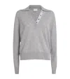 Claudie Pierlot Wool-cashmere Polo Sweater In Gray