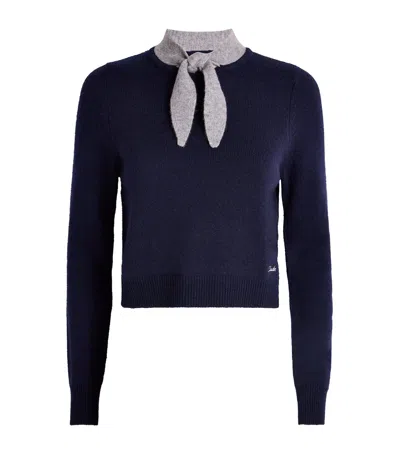 CLAUDIE PIERLOT WOOL-CASHMERE TIE-DETAIL SWEATER