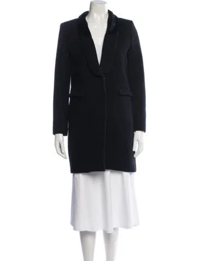 Pre-owned Claudie Pierlot Wool Coat In Black/blue