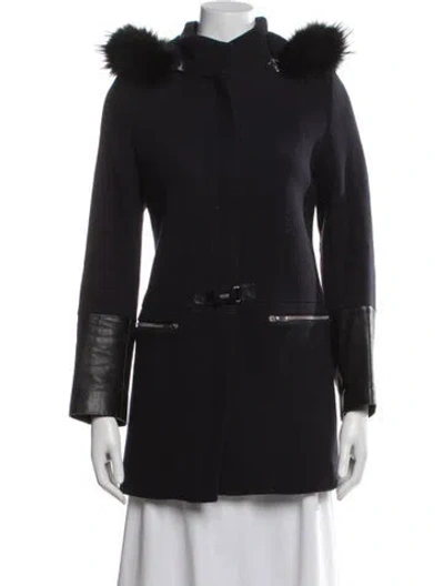 Pre-owned Claudie Pierlot Wool Coat In Blue