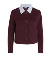 Claudie Pierlot Wool Collared Jacket In Purple