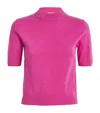 Claudie Pierlot Womens Short-sleeved Cropped Wool Jumper Roses In Pink