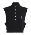 Claudie Pierlot Womens Black Brand-embroidered Sleeveless Wool Top In Black
