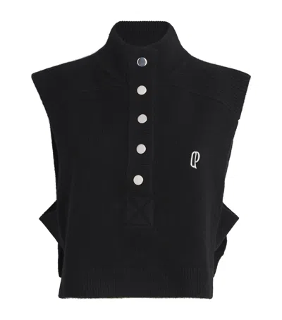CLAUDIE PIERLOT WOOL EMBROIDERED SWEATER VEST