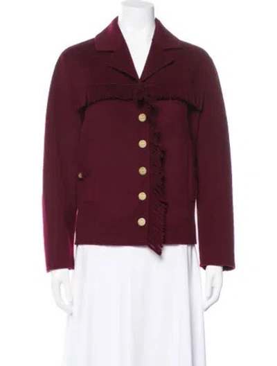 Pre-owned Claudie Pierlot Wool Evening Jacket In Burgundy