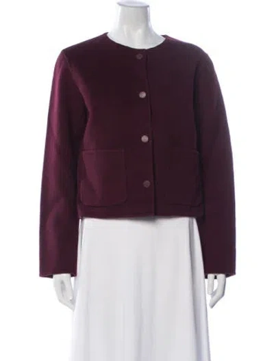 Pre-owned Claudie Pierlot Wool Jacket In Burgundy