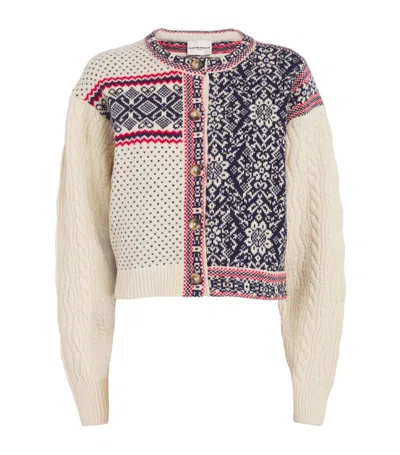 Claudie Pierlot Wool Jacquard Cardigan In Divers