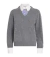 Claudie Pierlot Wool Layered Sweater In Gray