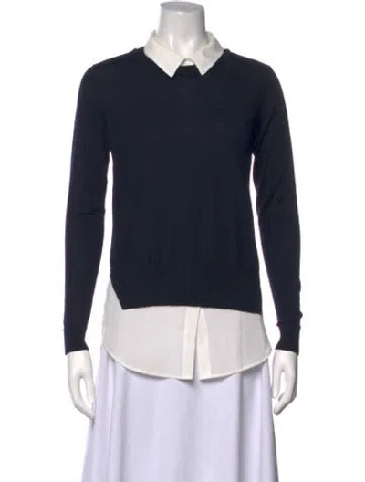Pre-owned Claudie Pierlot Wool Long Sleeve Top In Blue