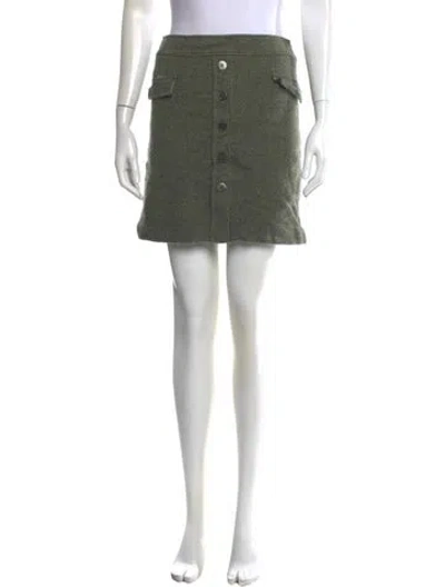 Pre-owned Claudie Pierlot Wool Mini Skirt In Green