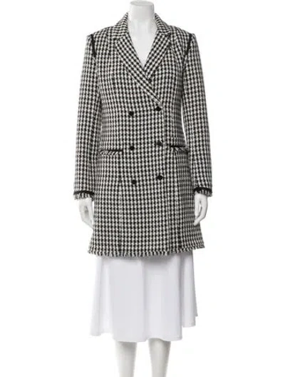 Pre-owned Claudie Pierlot Wool Plaid Print Coat In Multi
