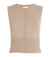 Claudie Pierlot Wool Sleeveless Cardigan In White
