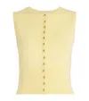 Claudie Pierlot Wool Sleeveless Cardigan In Yellow