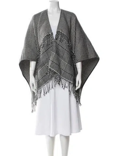 Pre-owned Claudie Pierlot Wool Striped Shawl In Black