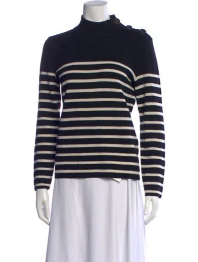 Pre-owned Claudie Pierlot Wool Striped Sweater In Black