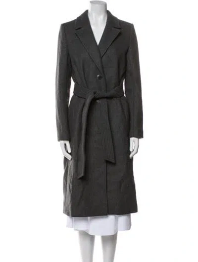 Pre-owned Claudie Pierlot Wool Trench Coat In Gray
