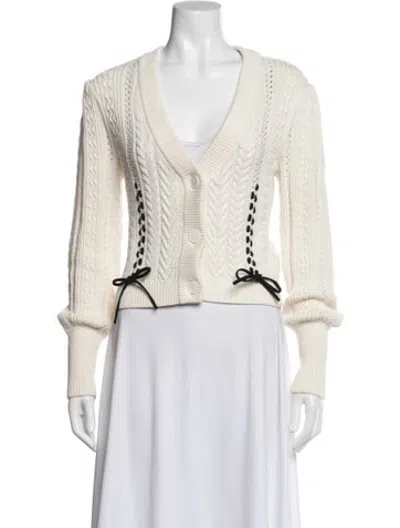 Pre-owned Claudie Pierlot Wool V-neck Sweater In White