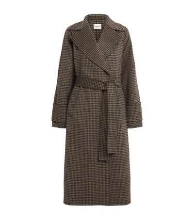 Claudie Pierlot Wool-blend Belted Coat In Multi