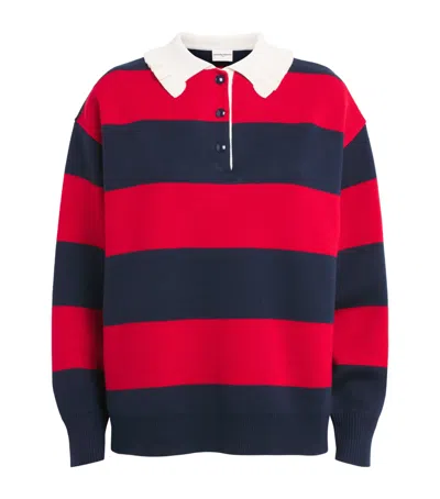Claudie Pierlot Wool-blend Stripe Polo Sweater In Multi